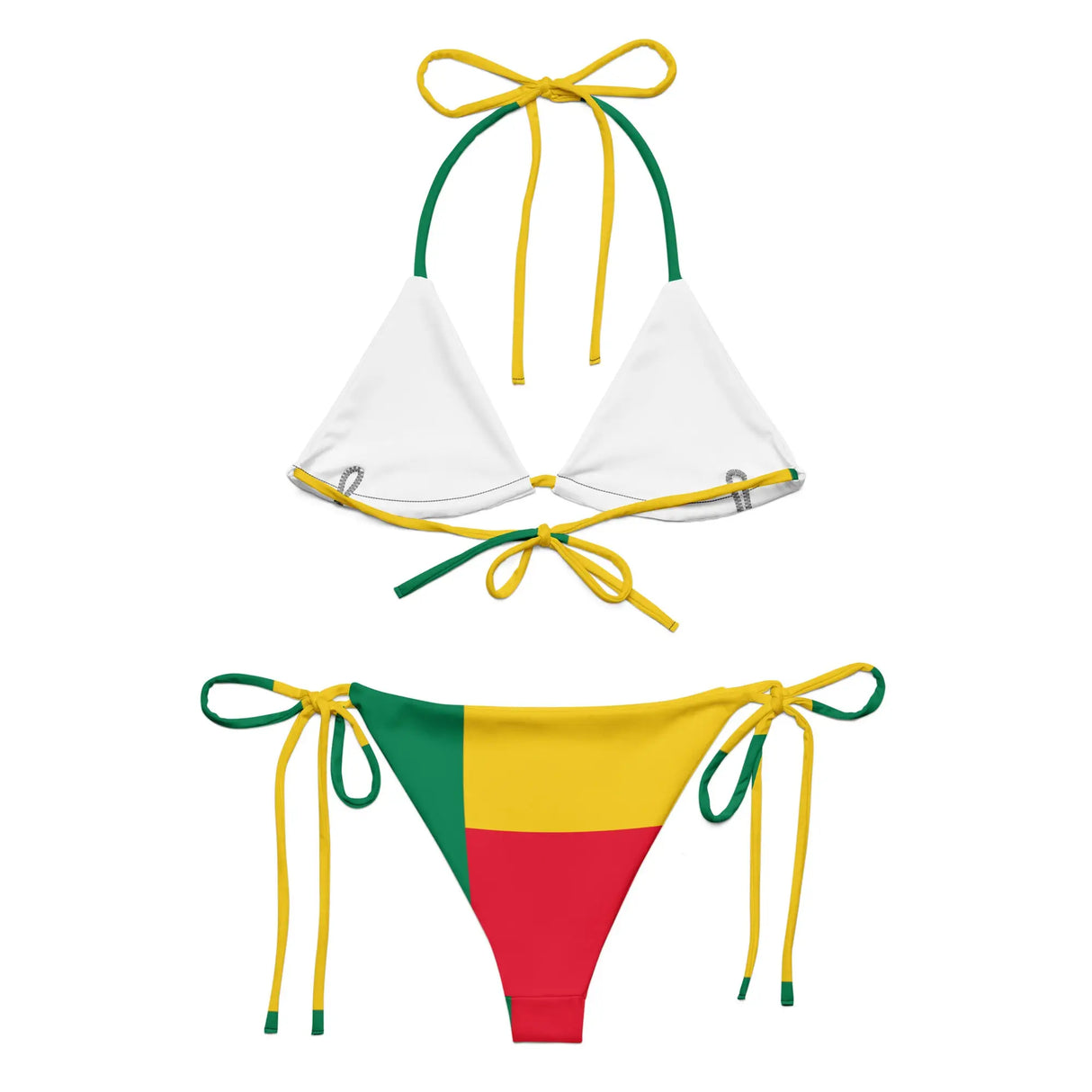 Bikini drapeau bénin à cordon recyclé orné confortable