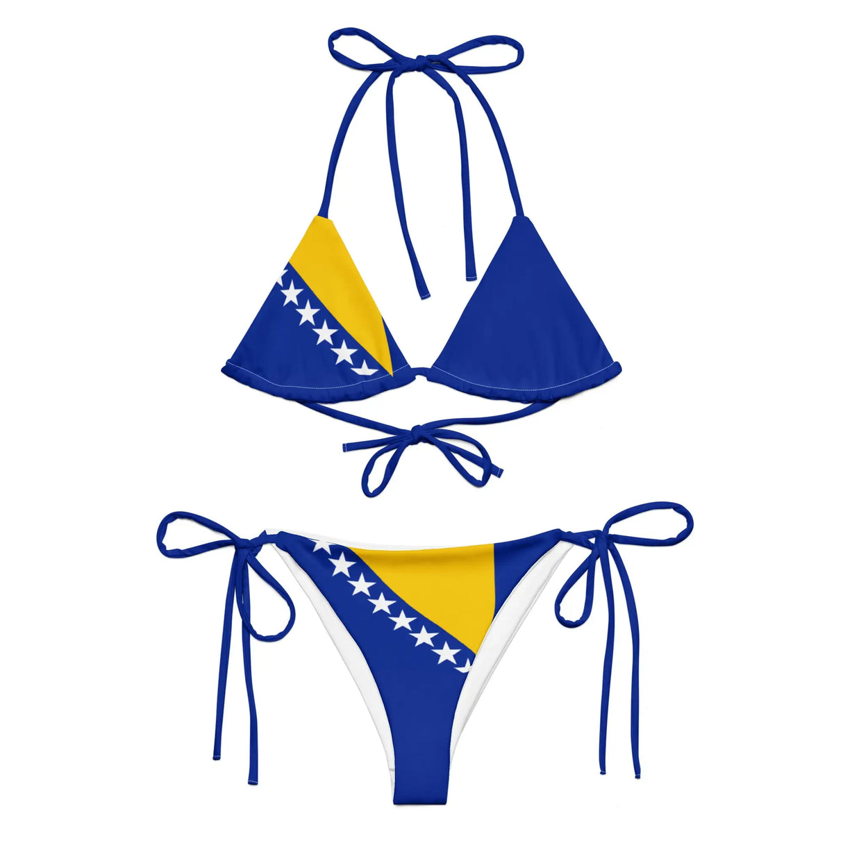 Bikini drapeau bosnie-herzégovine cordon recyclé orné