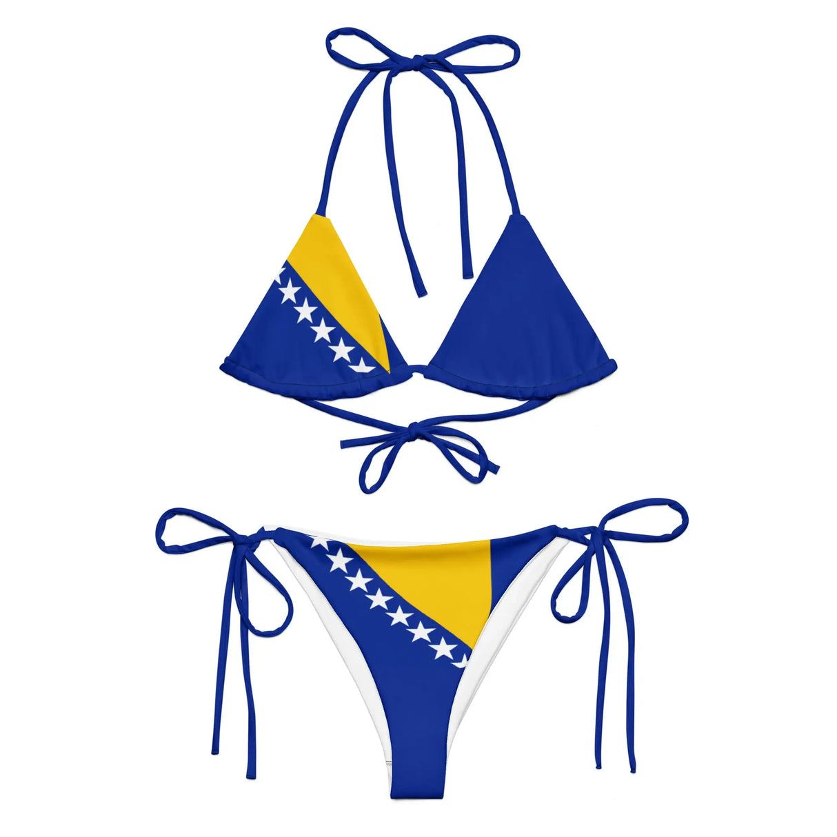 Bikini drapeau bosnie-herzégovine cordon recyclé orné
