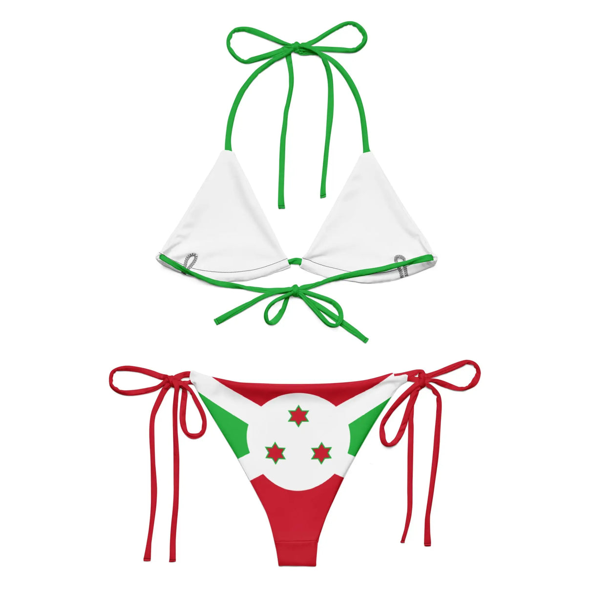 Bikini drapeau burundi à cordon recyclé orné confortable