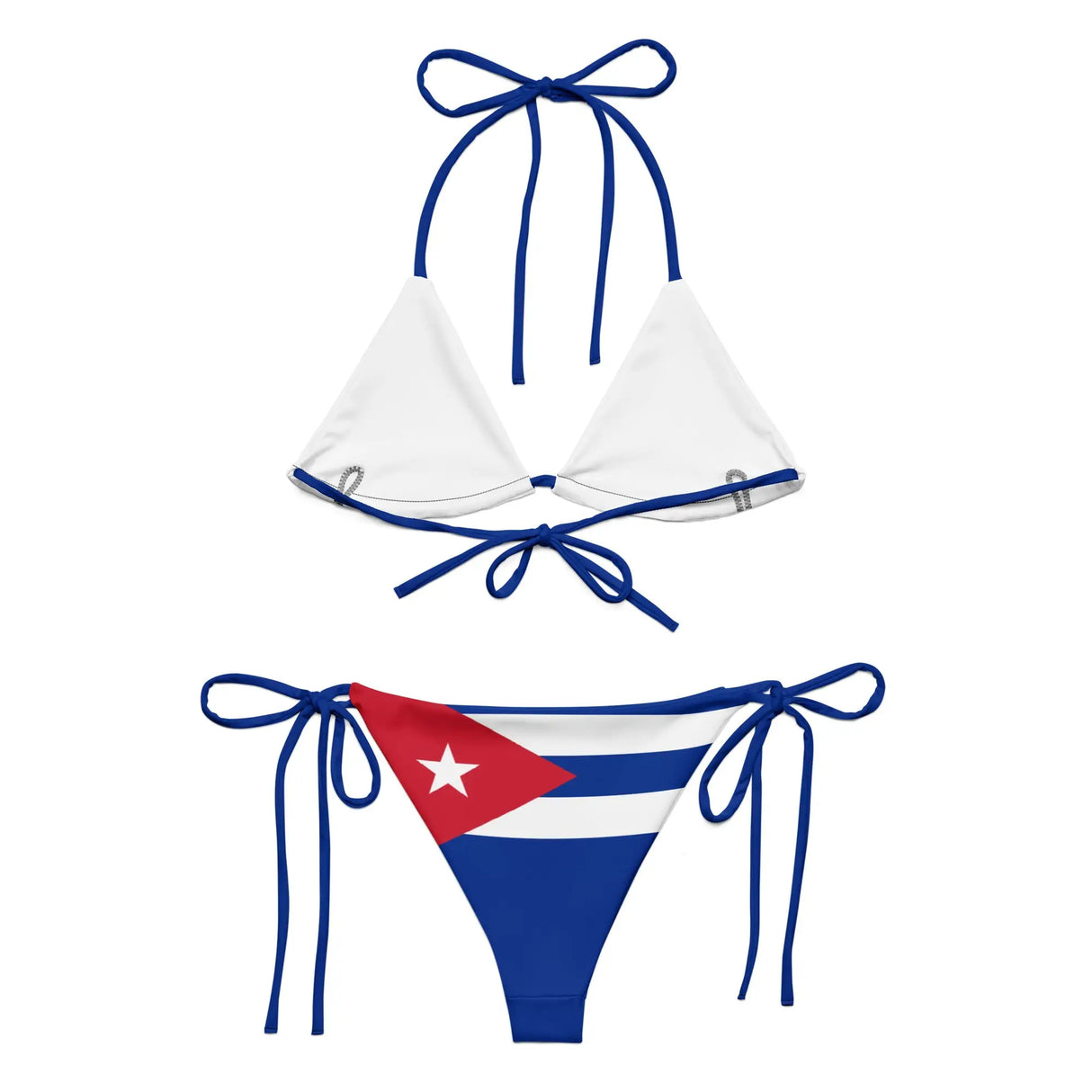 Bikini drapeau cuba à cordon recyclé orné confortable