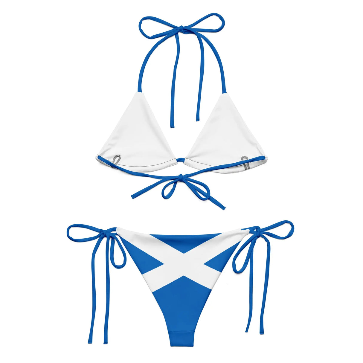 Bikini drapeau écosse à cordon recyclé orné confort