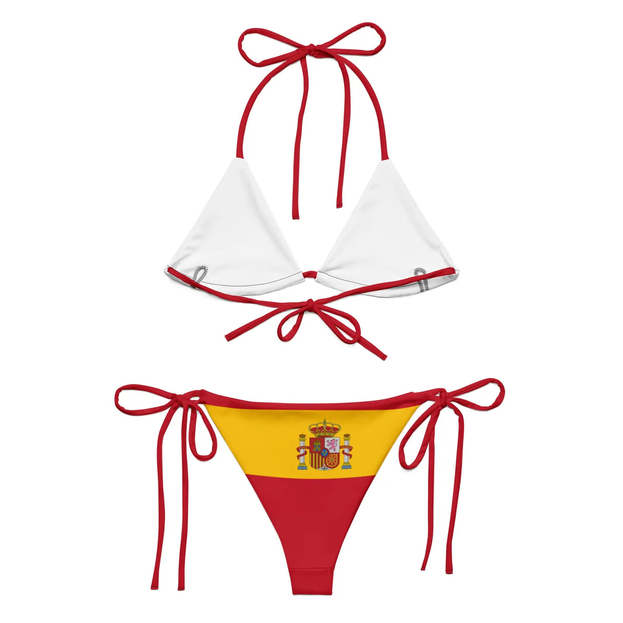 Bikini drapeau espagne cordon recyclé orné confortable