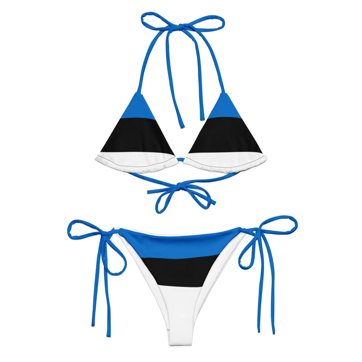 Bikini drapeau estonie à cordon recyclé orné confortable