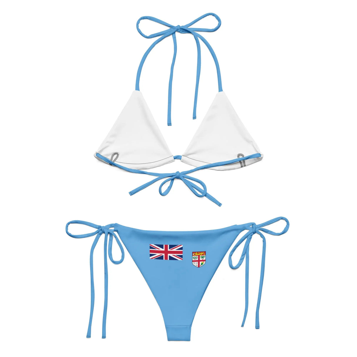 Bikini drapeau fidji en cordon recyclé impression all over