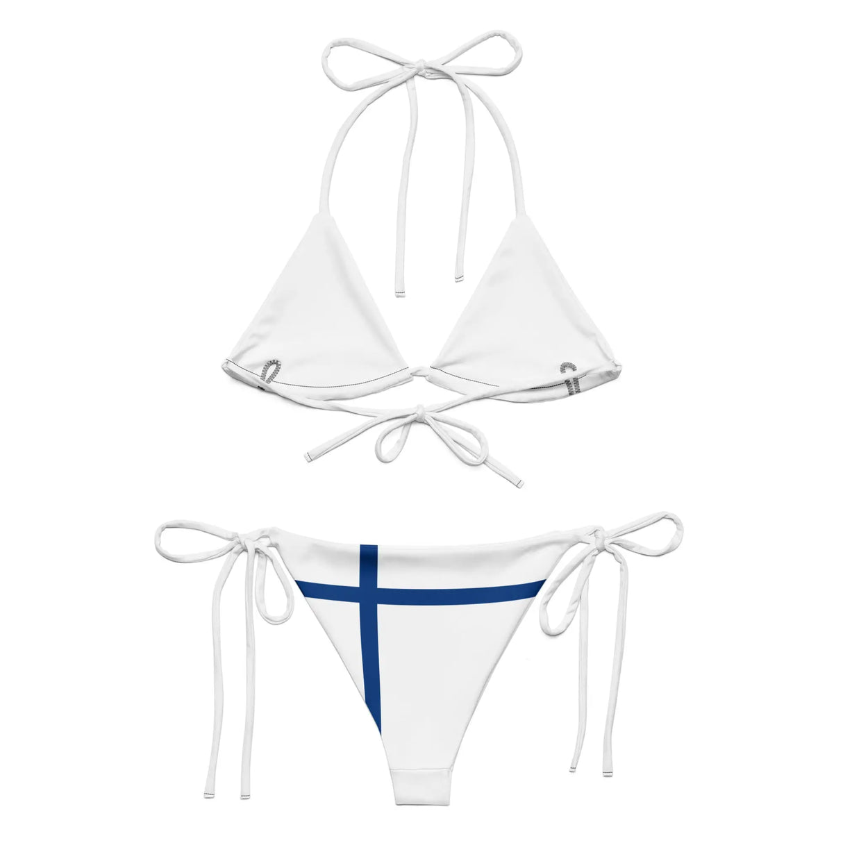 Bikini drapeau finlande à cordon recyclé orné élégant