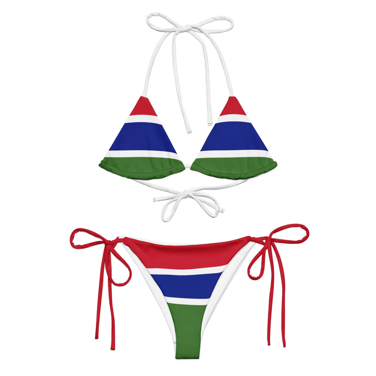 Bikini drapeau gambie à cordon recyclé orné confortable