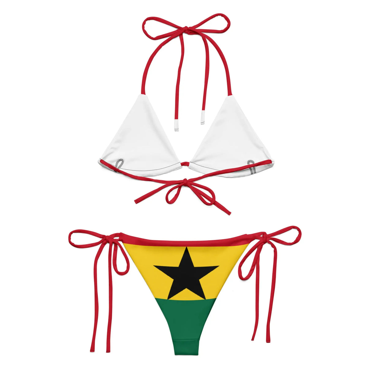 Bikini drapeau ghana cordon recyclé orné impression all over