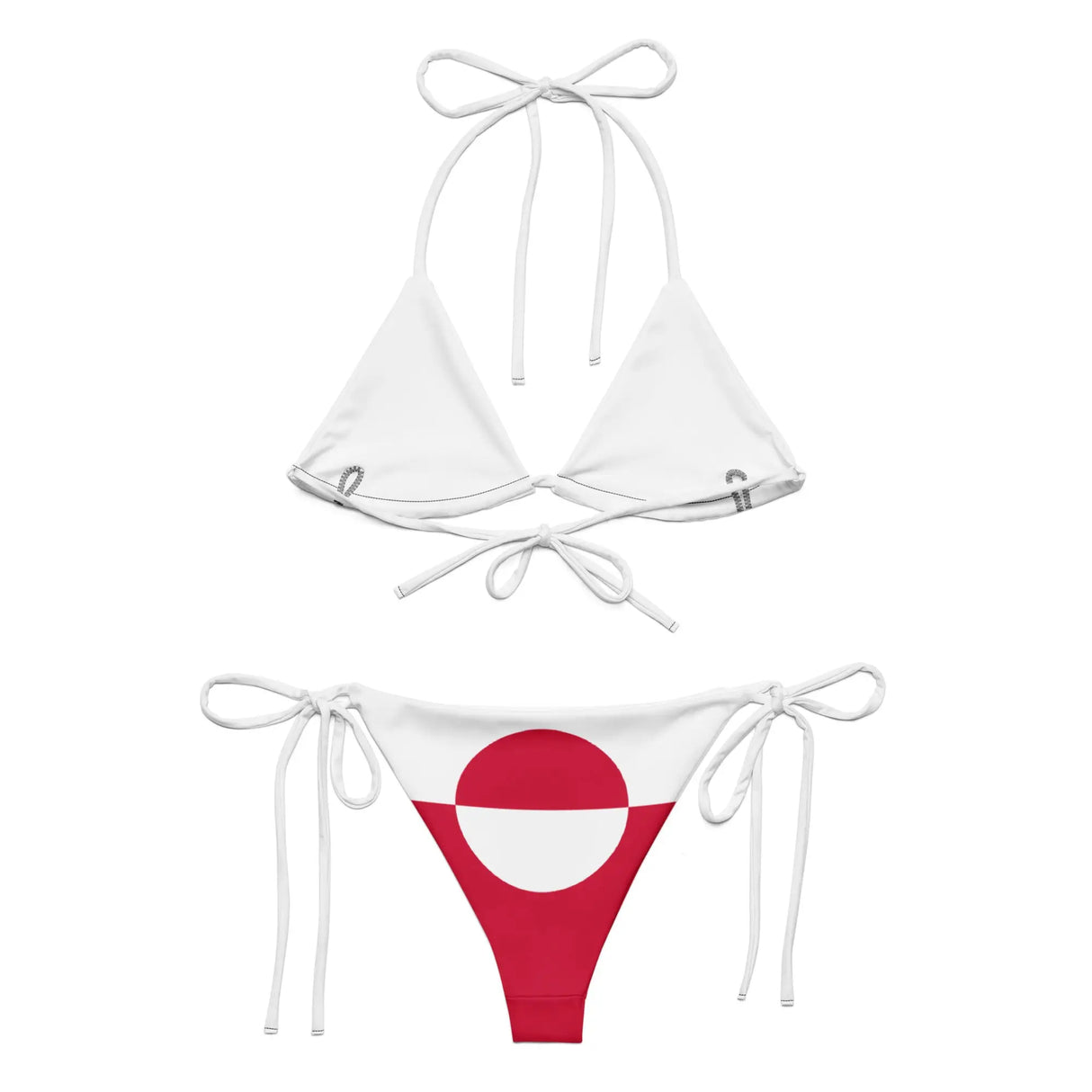 Bikini drapeau groenland à cordon recyclé orné confortable