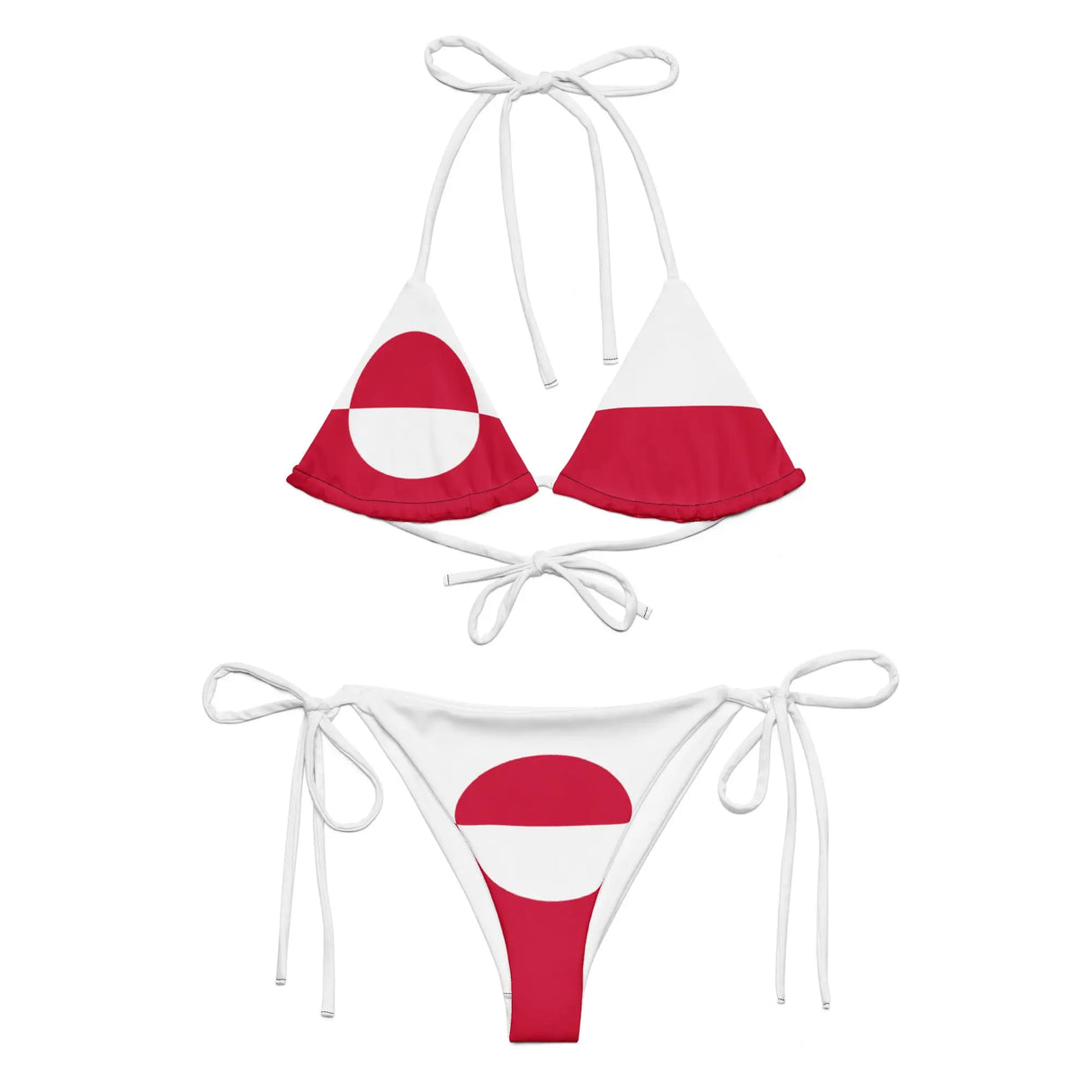 Bikini drapeau groenland à cordon recyclé orné confortable