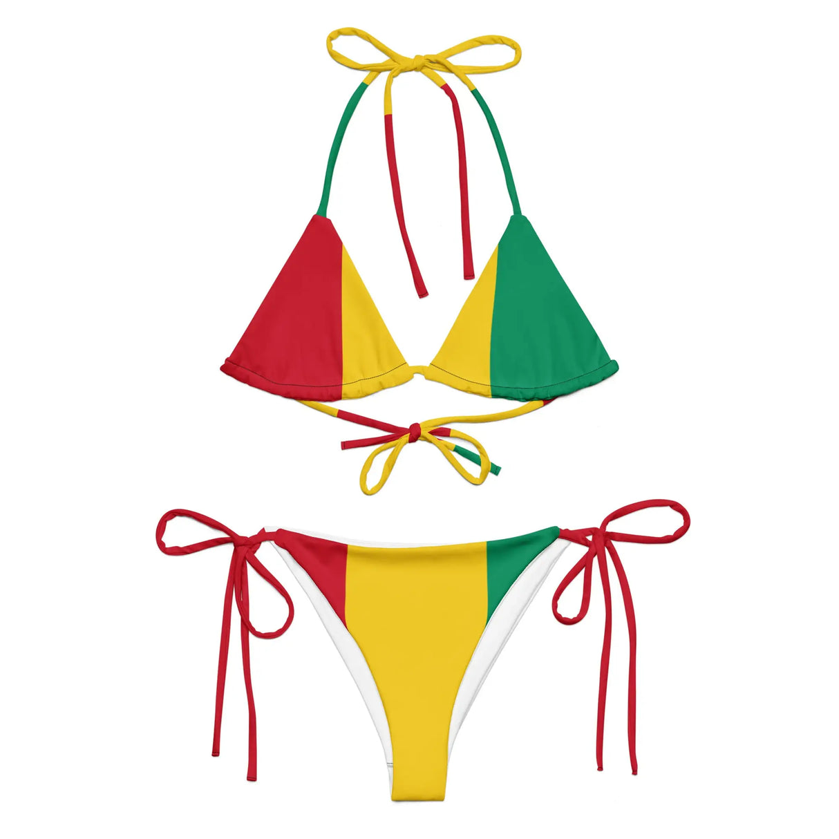 Bikini drapeau guinée à cordon recyclé orné confortable