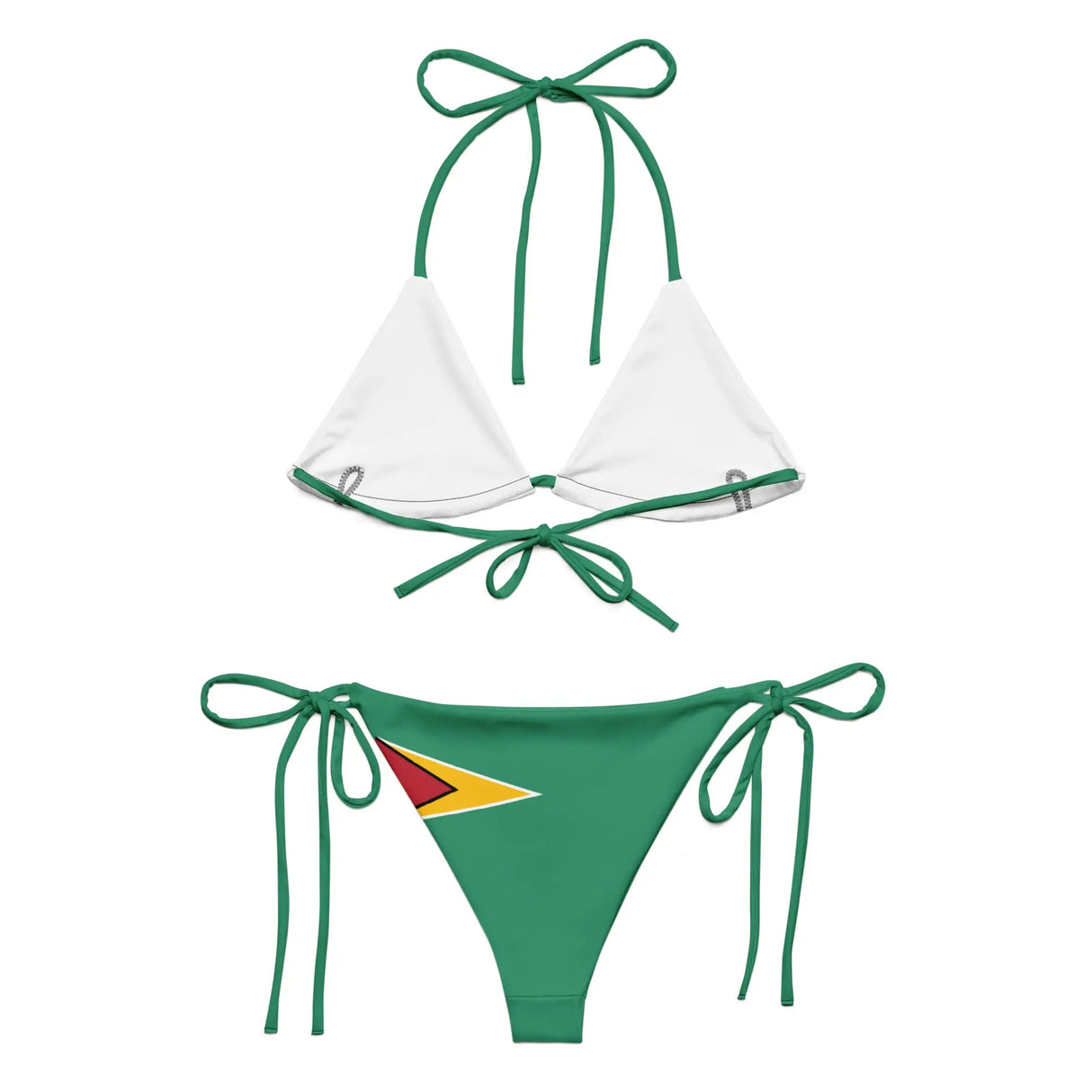 Bikini drapeau guyana à cordon recyclé orné et confortable