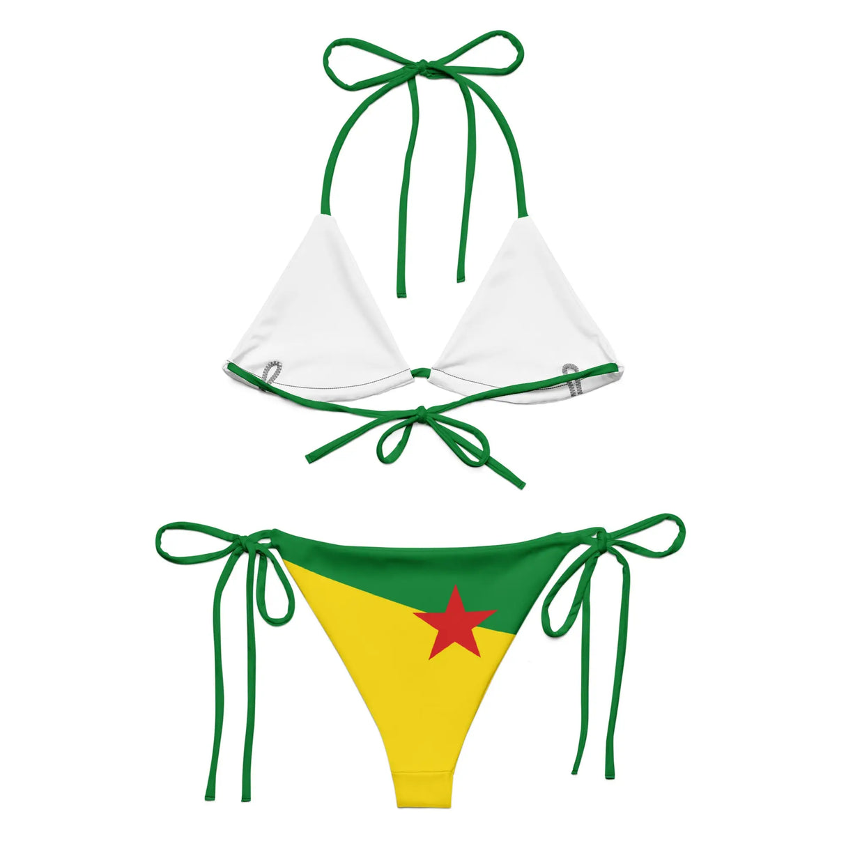 Bikini drapeau guyane cordon recyclé impression all over