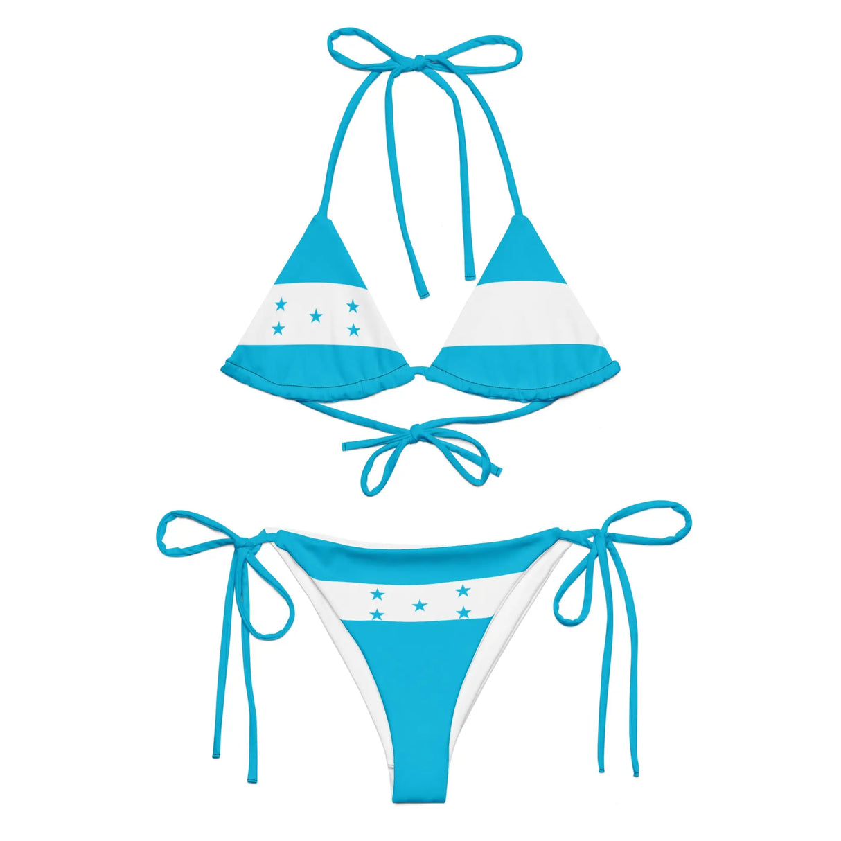 Bikini drapeau honduras à cordon recyclé orné confortable