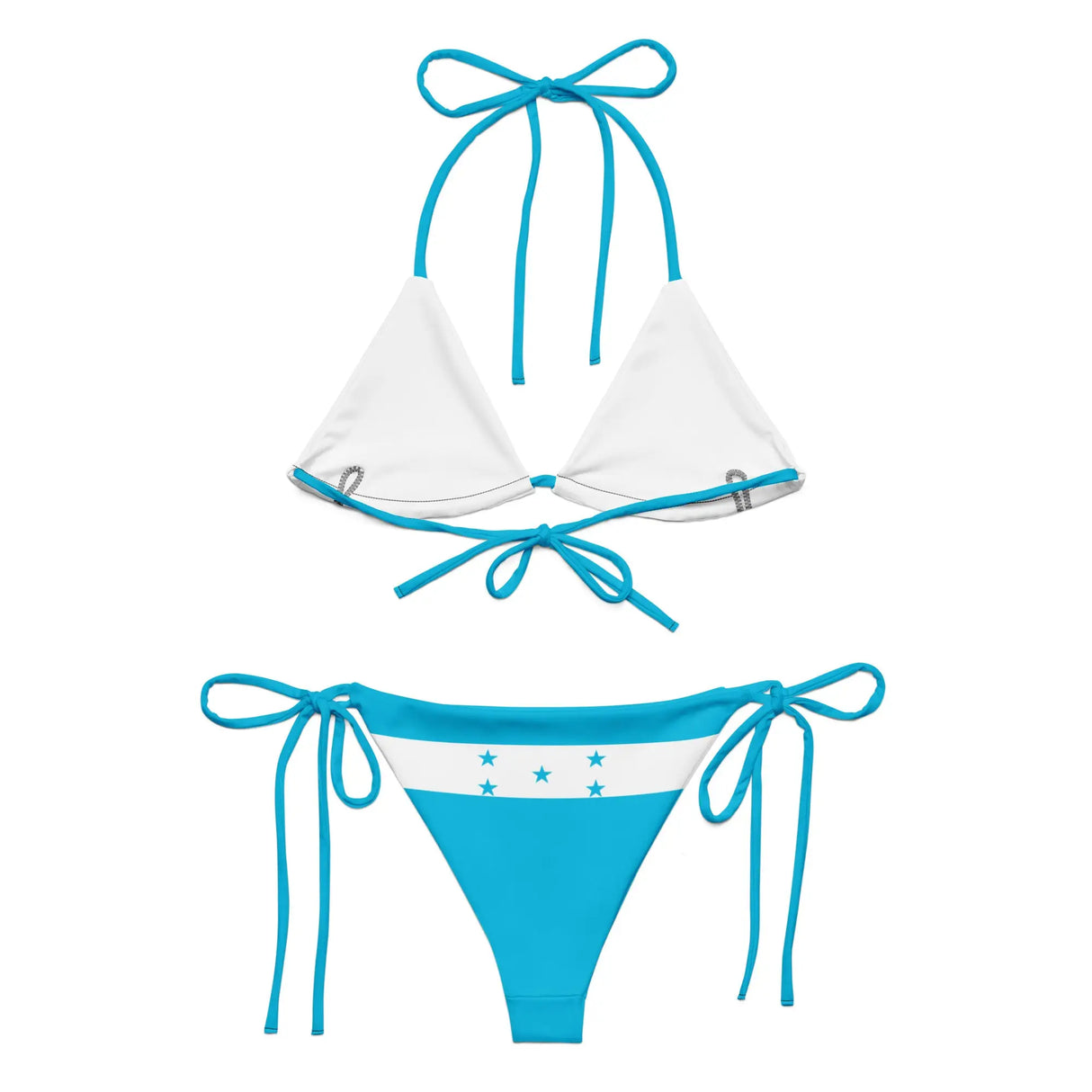 Bikini drapeau honduras à cordon recyclé orné confortable