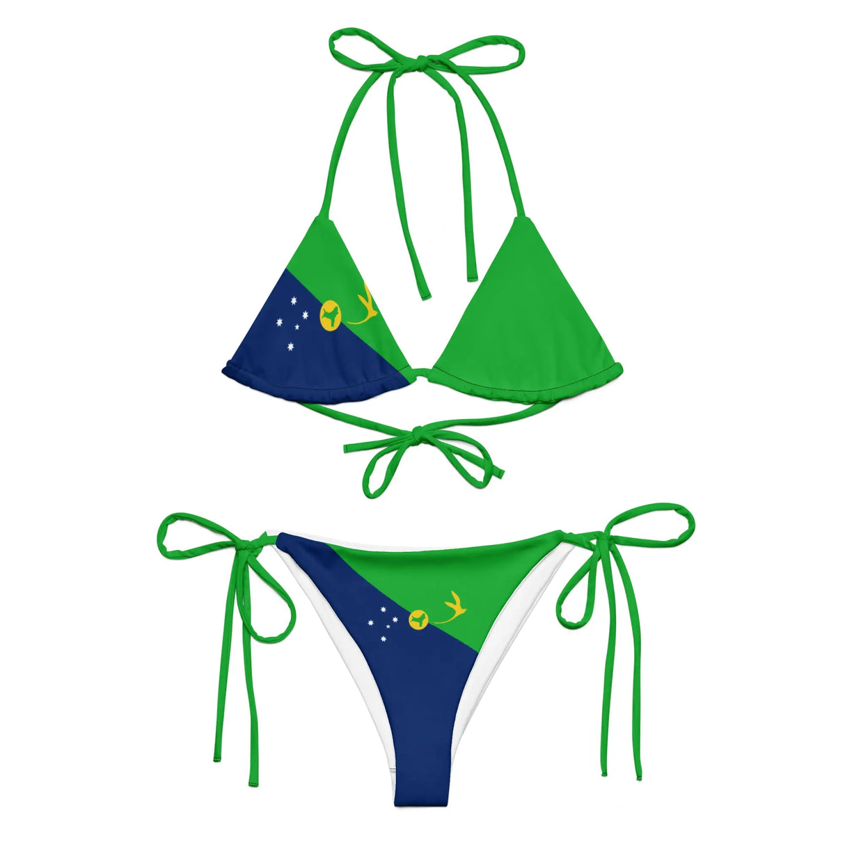 Bikini drapeau île christmas cordon recyclé orné