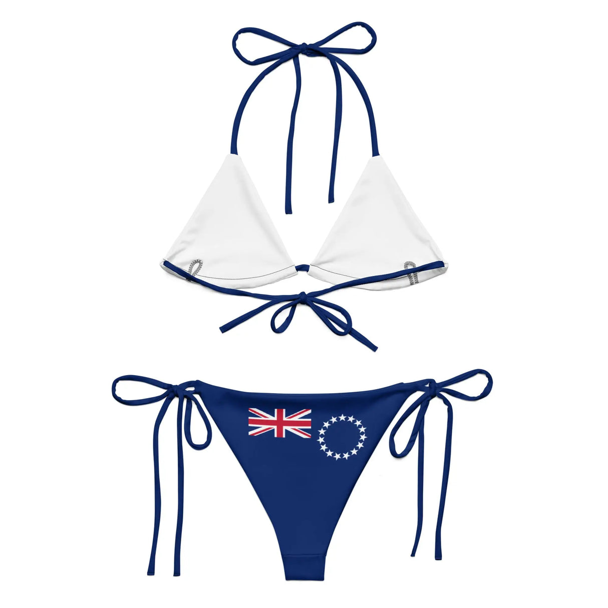 Bikini drapeau îles cook à cordon recyclé orné coloré