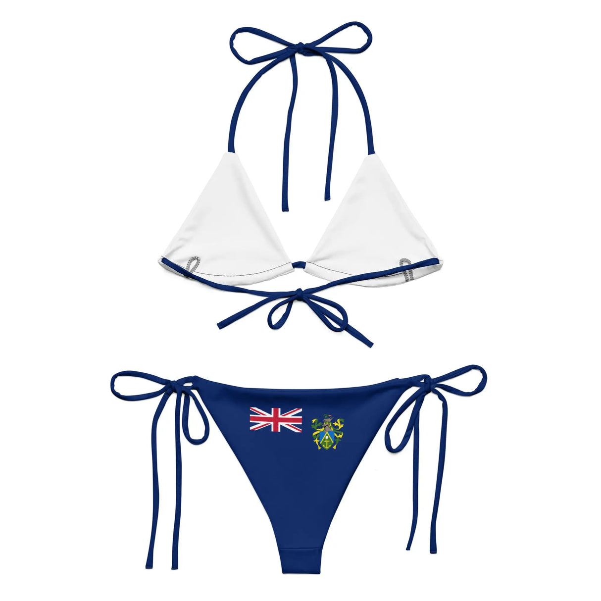Bikini drapeau îles pitcairn cordon recyclé orné