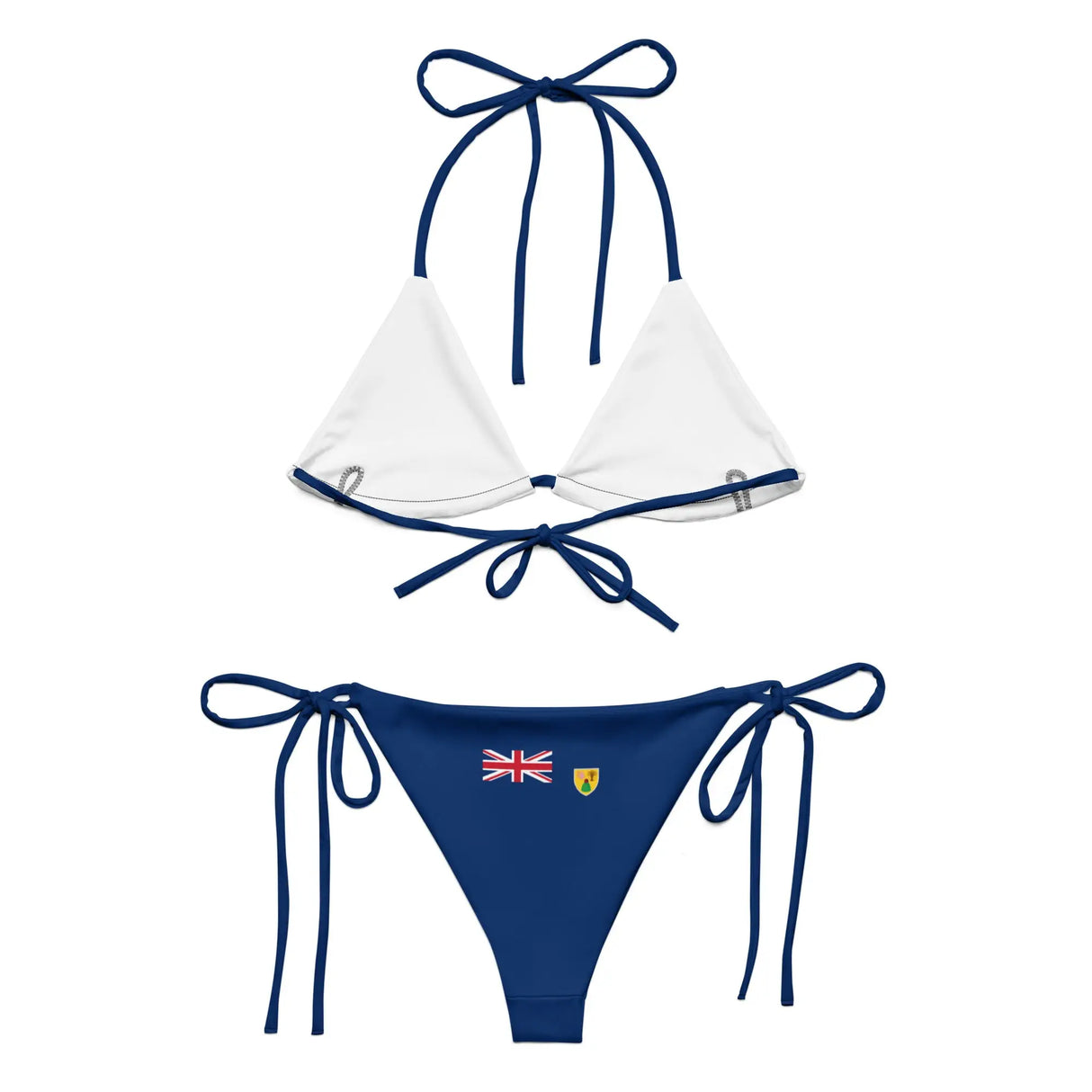 Bikini drapeau îles turques-et-caïques à cordon recyclé