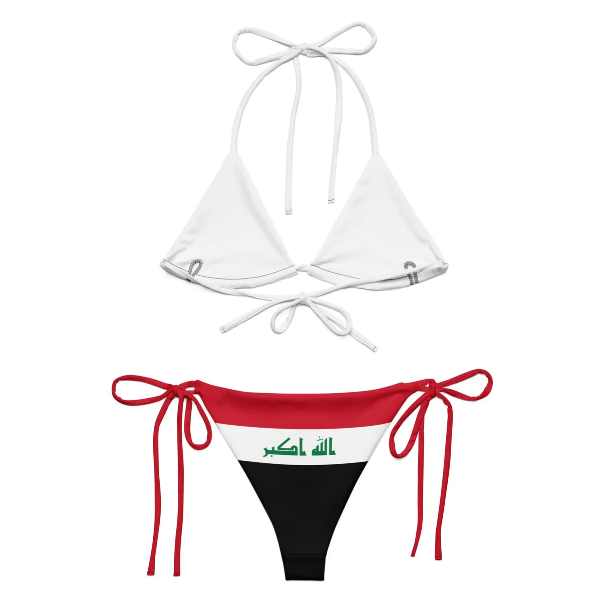 Bikini drapeau irak cordon recyclé orné impression all over