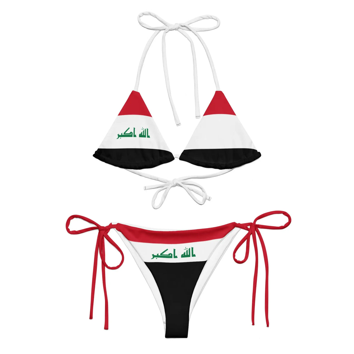 Bikini drapeau irak cordon recyclé orné impression all over
