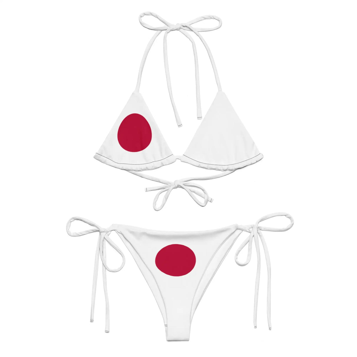 Bikini drapeau japon à cordon recyclé orné confortable