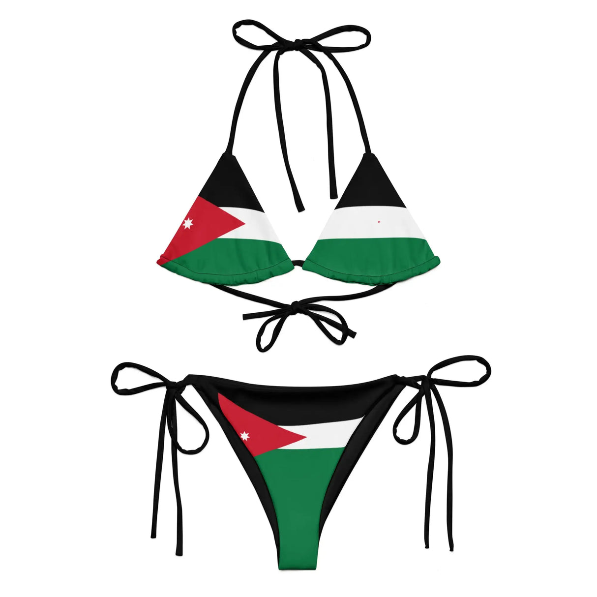 Bikini drapeau jordanie en tissu recyclé impression all over