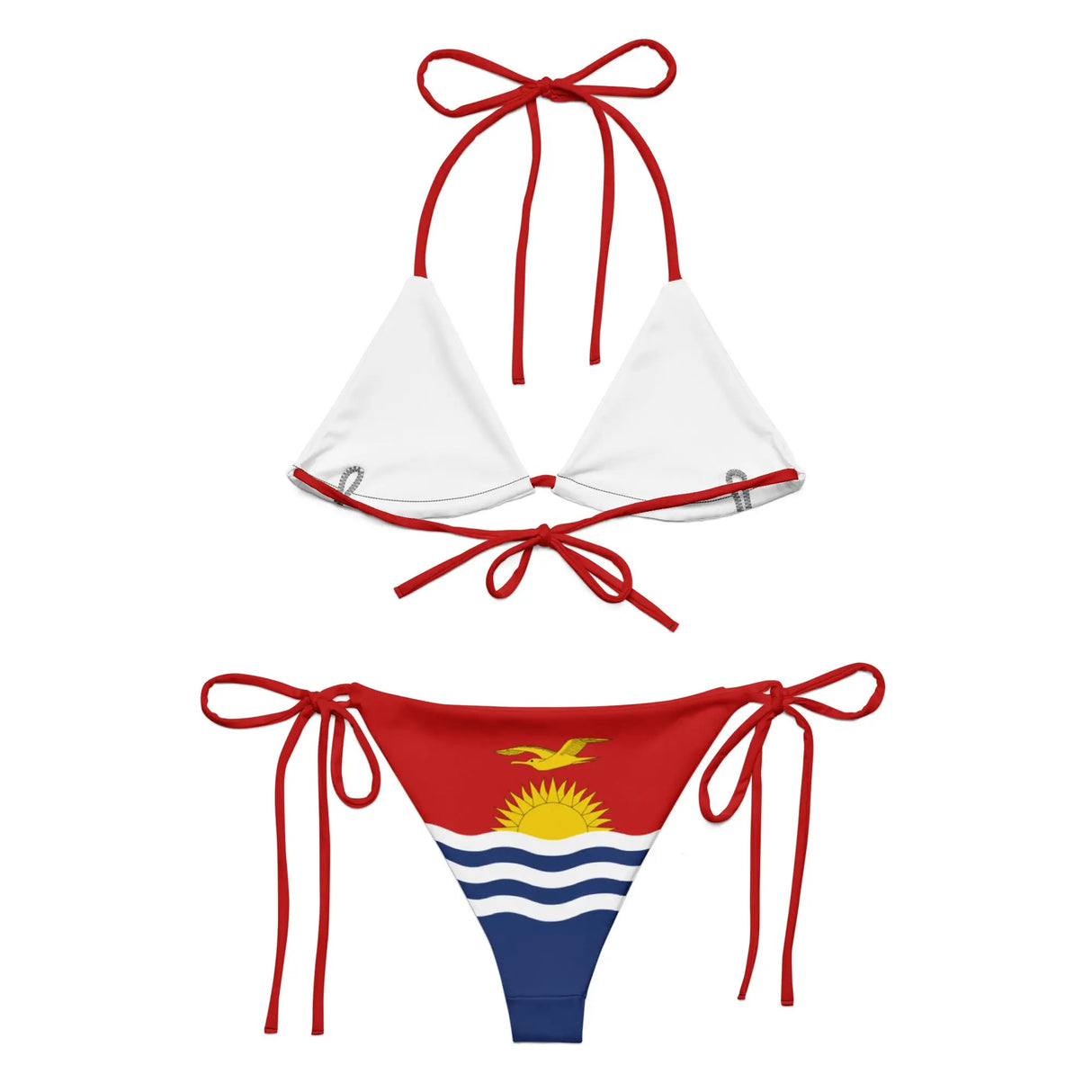 Bikini drapeau kiribati à cordon recyclé orné confortable