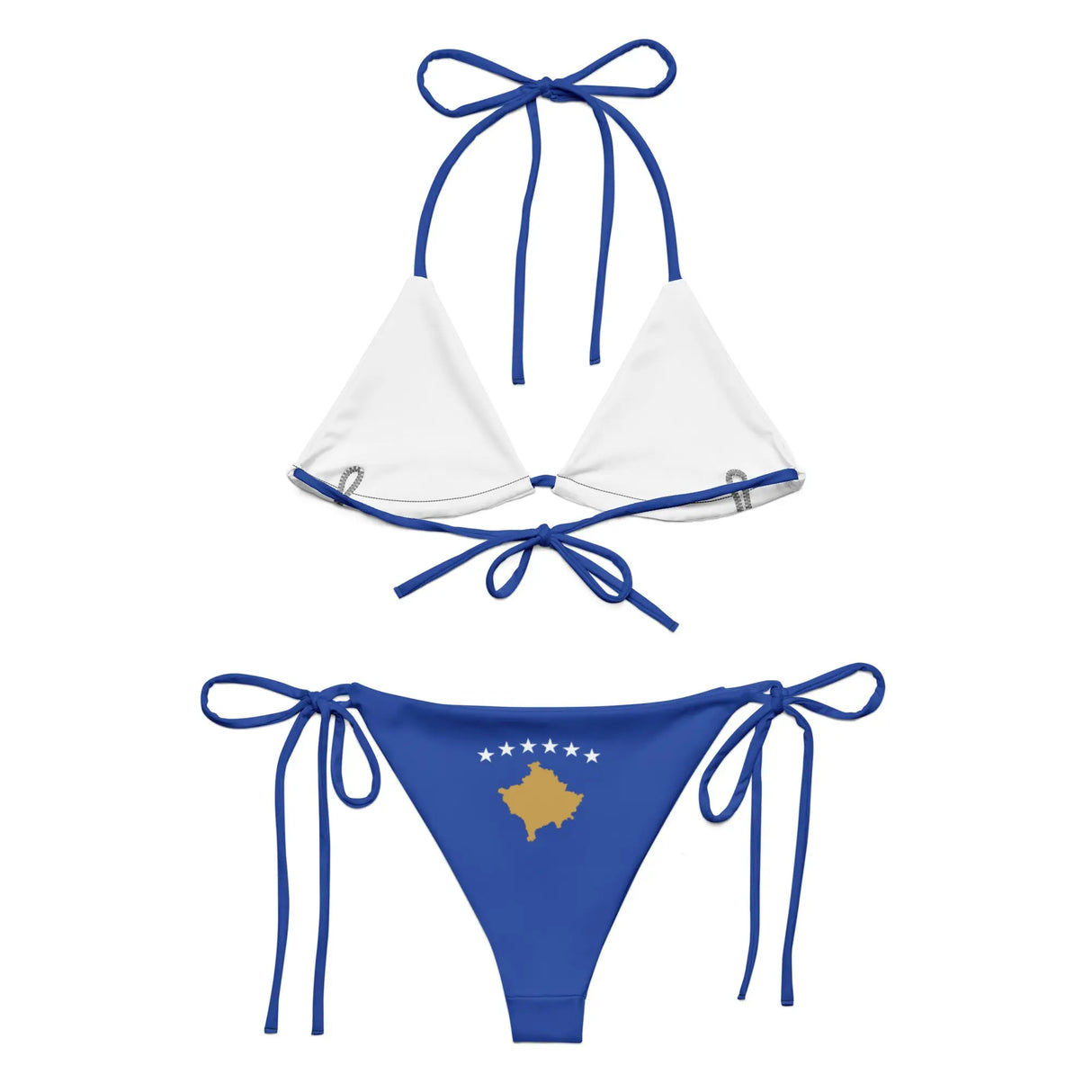 Bikini drapeau kosovo à cordon recyclé orné et confortable