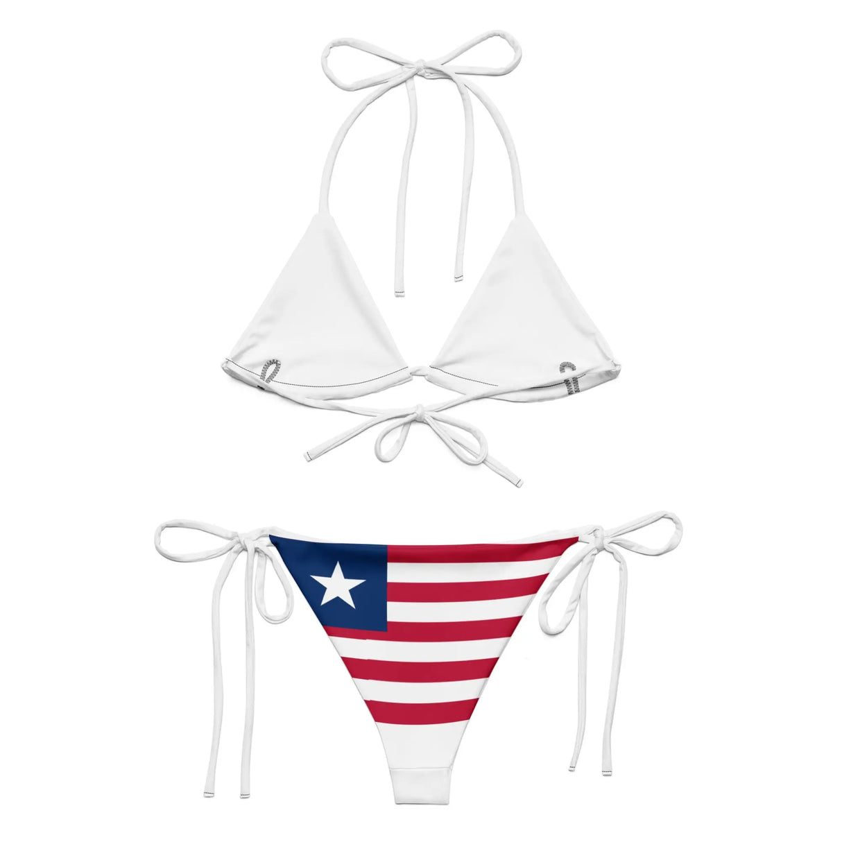 Bikini drapeau liberia à cordon recyclé orné et confortable