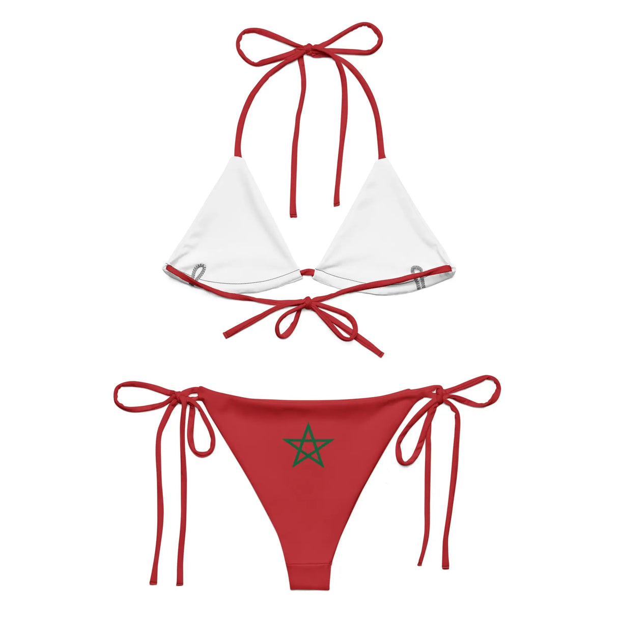 Bikini drapeau maroc en tissu recyclé impression all over