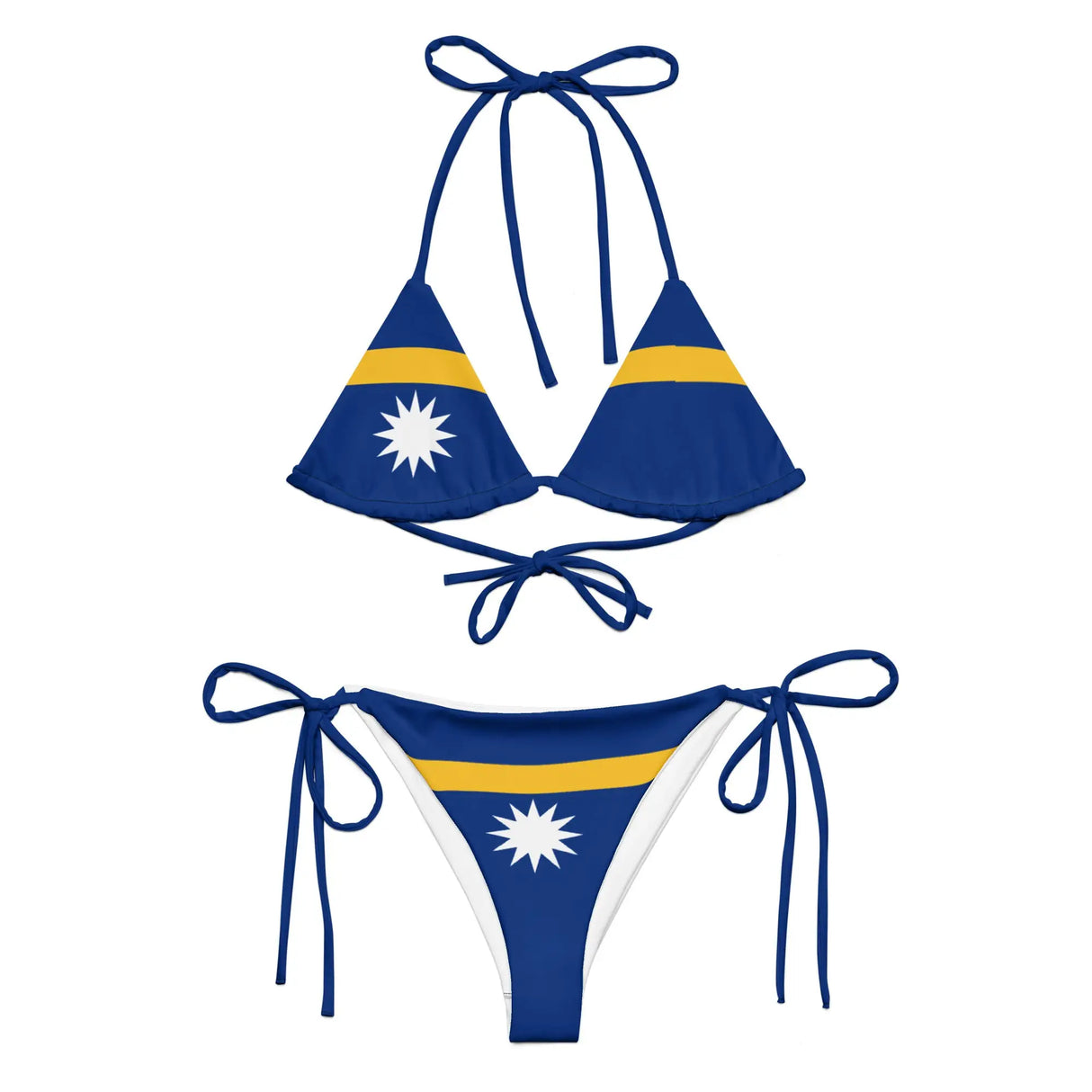 Bikini drapeau nauru à cordon recyclé confort uv