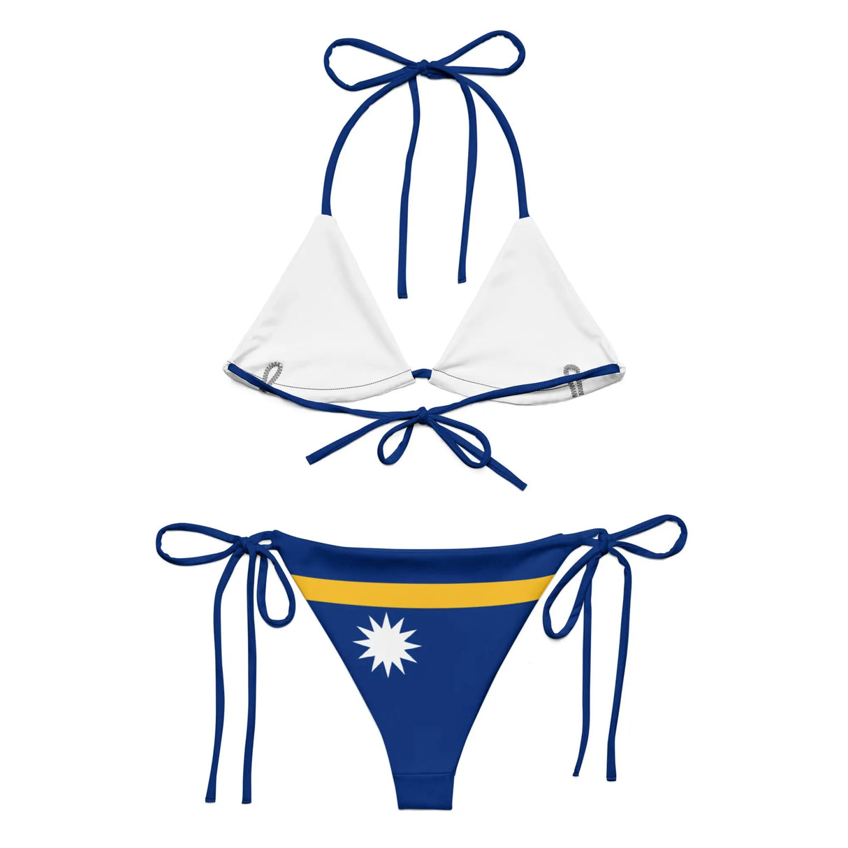 Bikini drapeau nauru à cordon recyclé confort uv