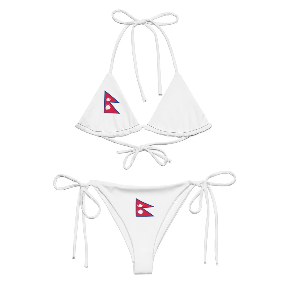 Bikini drapeau népal à cordon recyclé orné confortable