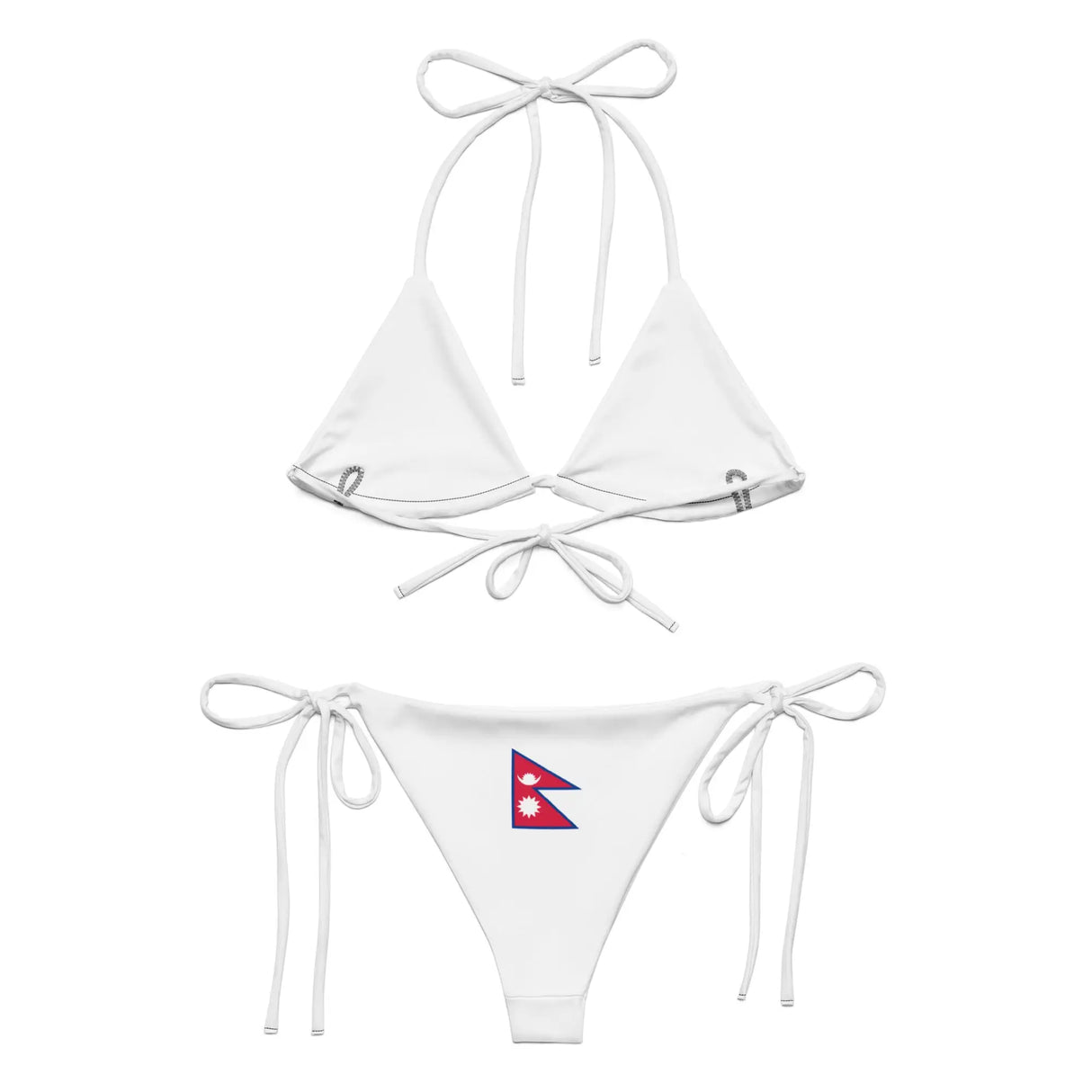 Bikini drapeau népal à cordon recyclé orné confortable