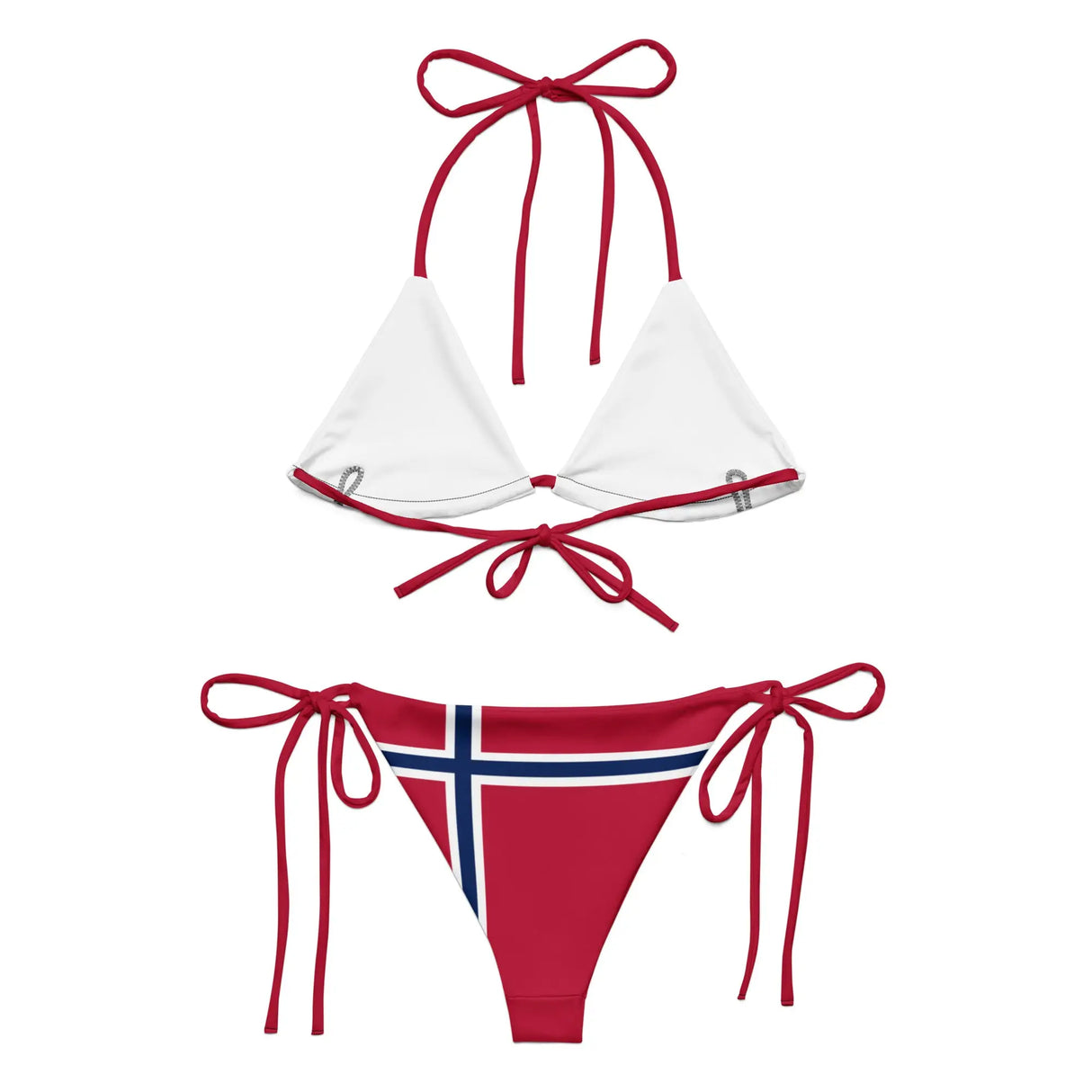 Bikini drapeau norvège cordon recyclé orné confortable