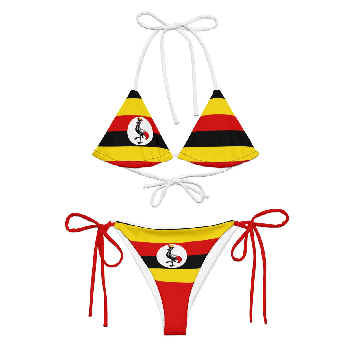 Bikini drapeau ouganda cordon recyclé impression all over
