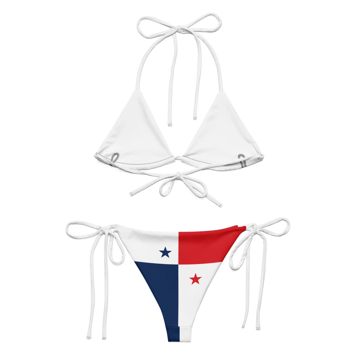 Bikini drapeau panama à cordon recyclé orné confortable