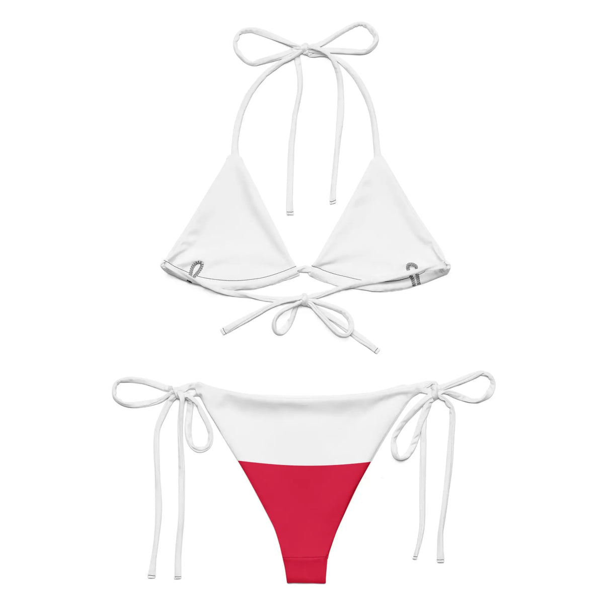 Bikini drapeau pologne à cordon recyclé orné confortable