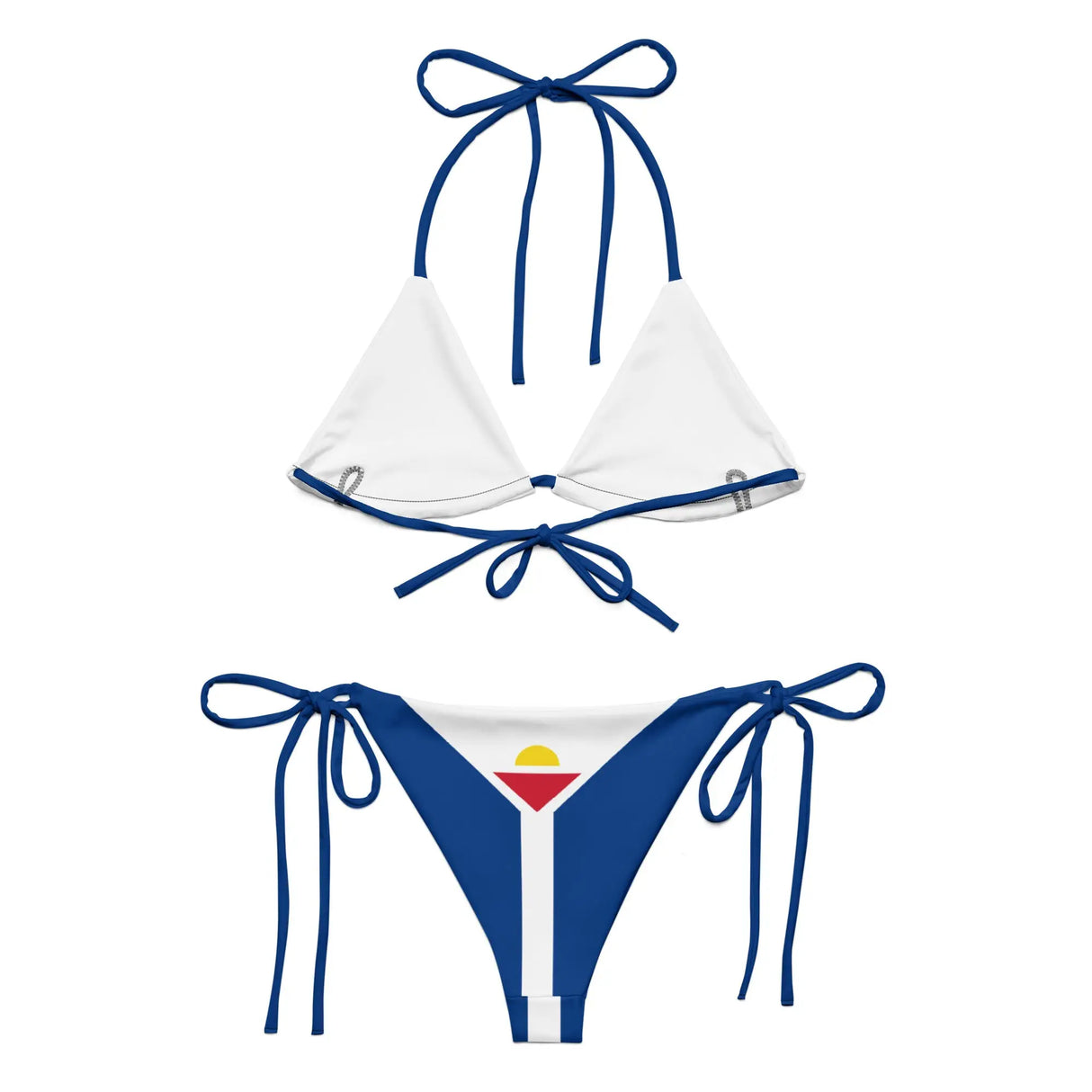 Bikini drapeau saint-martin cordon recyclé orné confortable