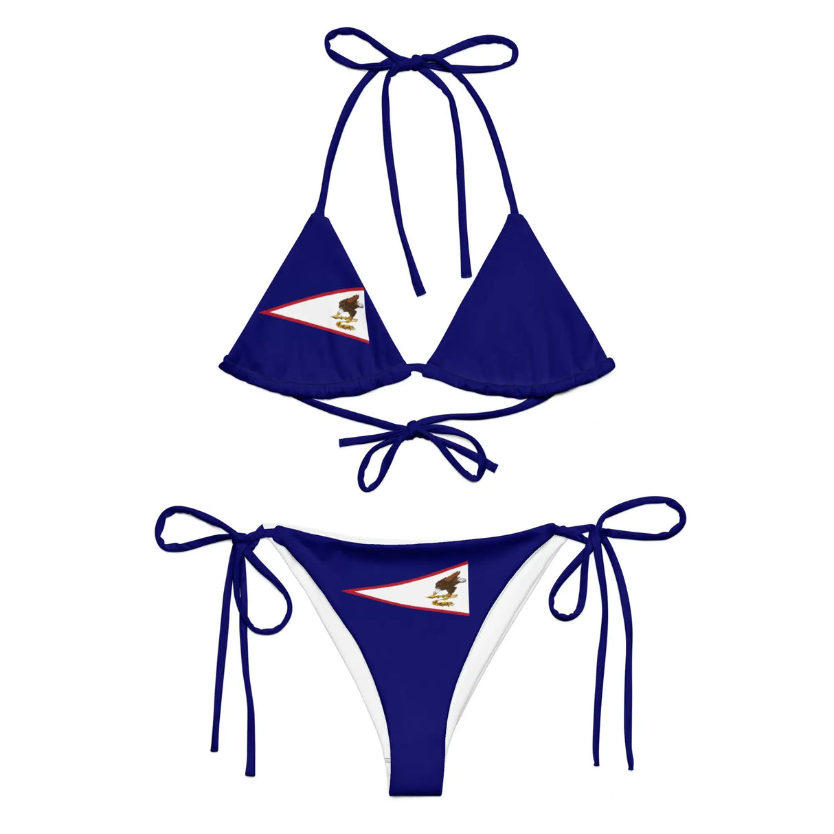 Bikini drapeau samoa américaines à cordon recyclé orné