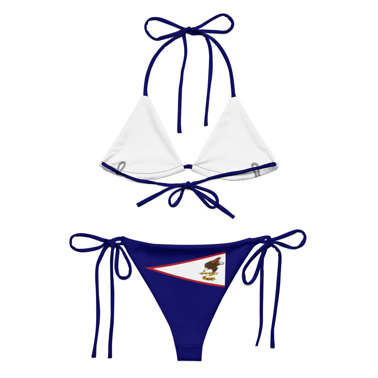 Bikini drapeau samoa américaines à cordon recyclé orné