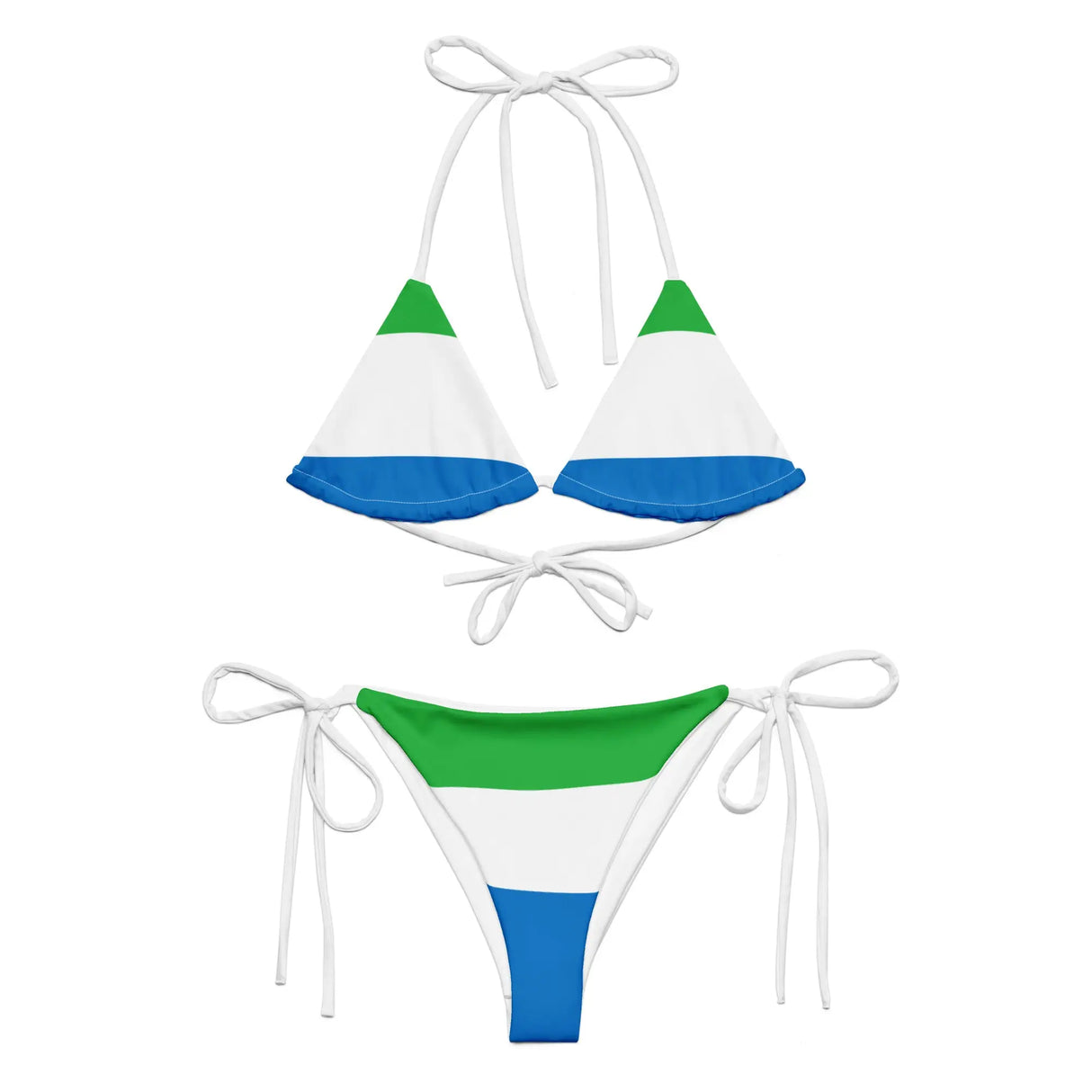 Bikini drapeau sierra leone à cordon recyclé imprimé