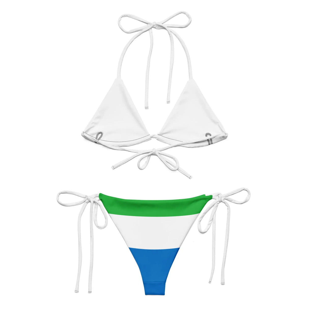 Bikini drapeau sierra leone à cordon recyclé imprimé