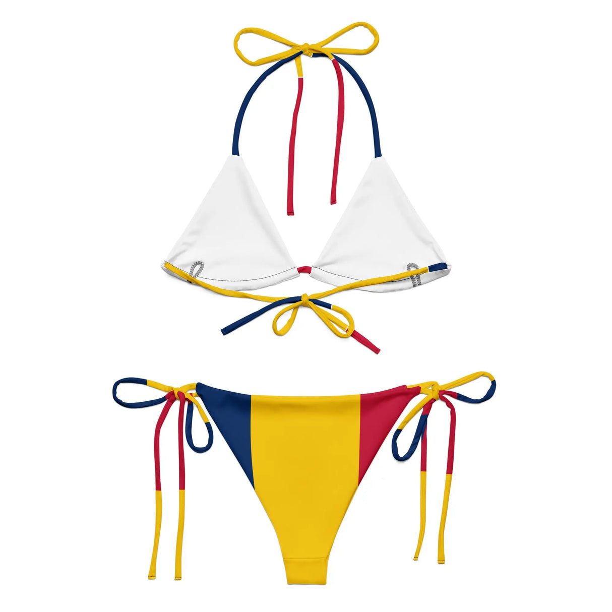 Bikini drapeau tchad à cordon recyclé orné confortable