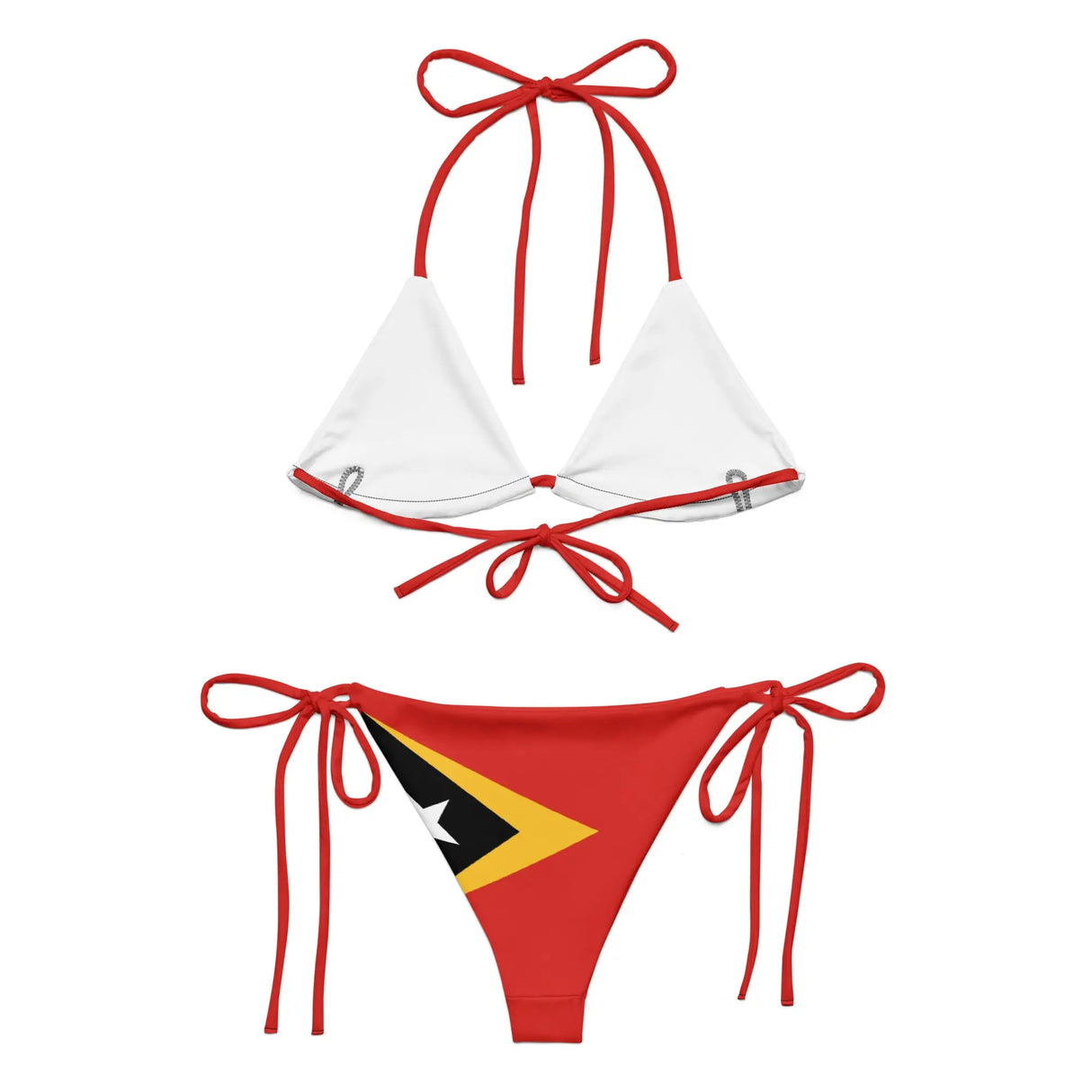 Bikini drapeau timor oriental cordon recyclé orné