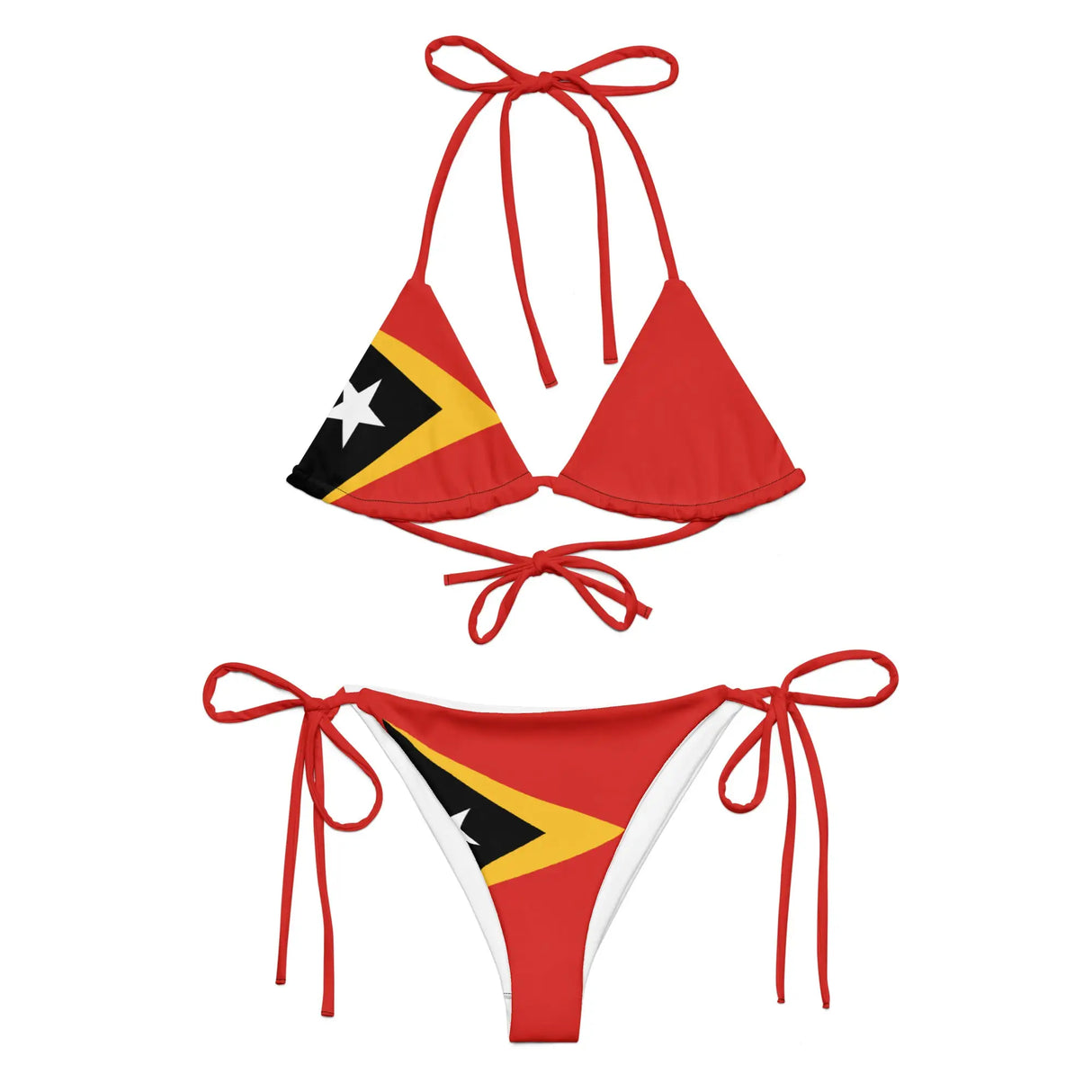 Bikini drapeau timor oriental cordon recyclé orné