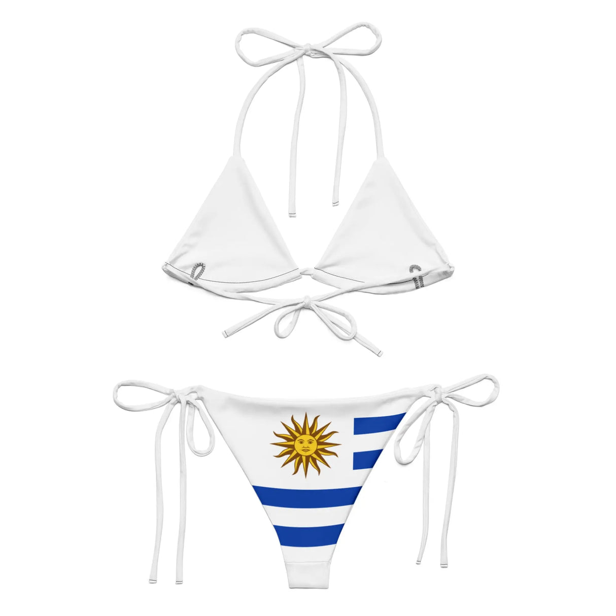 Bikini drapeau uruguay à cordon recyclé orné confortable