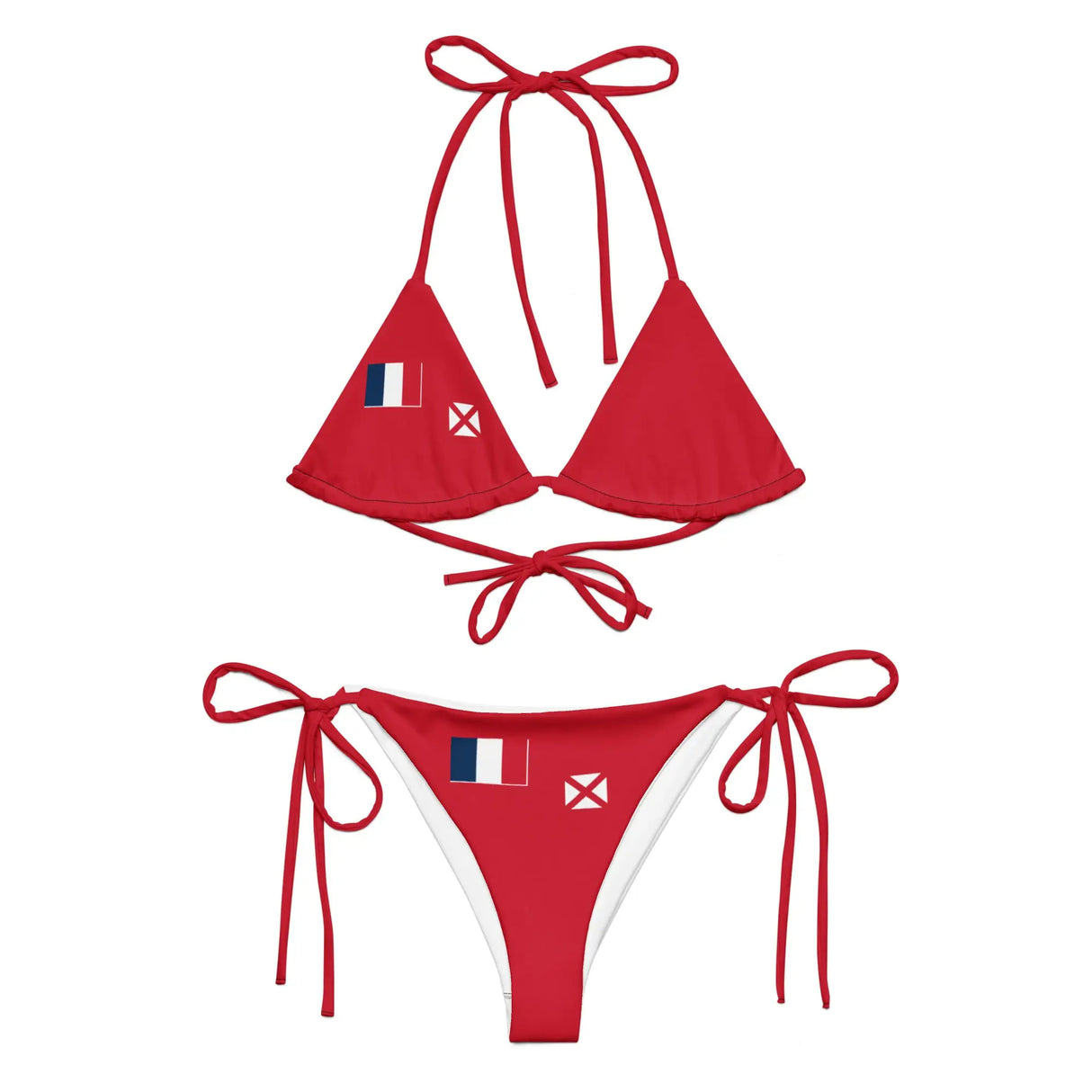 Bikini drapeau wallis-et-futuna cordon recyclé orné