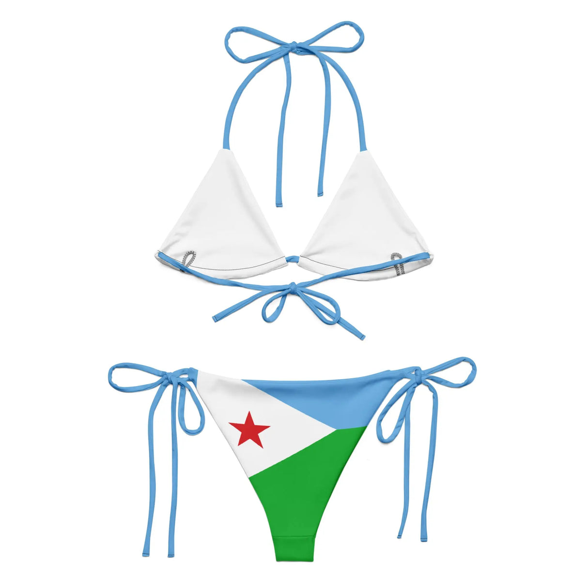 Bikini femme djibouti cordon recyclé impression all over